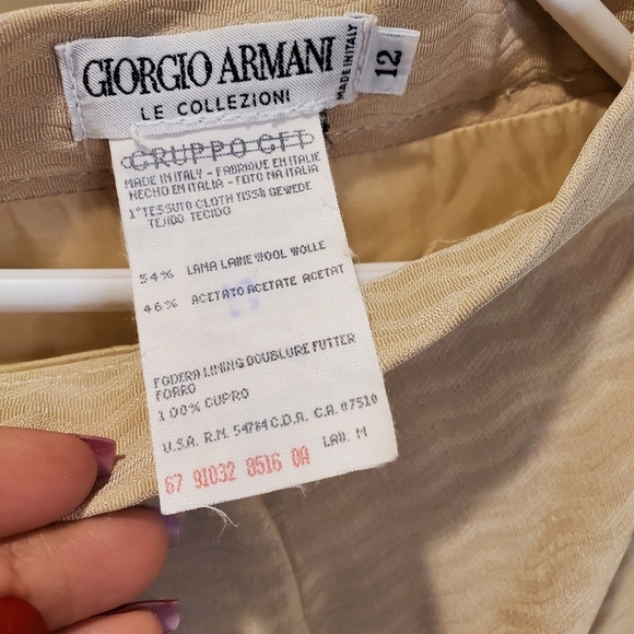 Giorgio Armani Vintage  beige Wool blended midi skirt size 12 - Picture 6 of 12